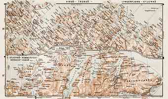 Hindö - Tromsö - Lyngenfjord - Stjernö. Stjernö - Hammerfest - Nordkap - Vadsö tourist route maps, 1931