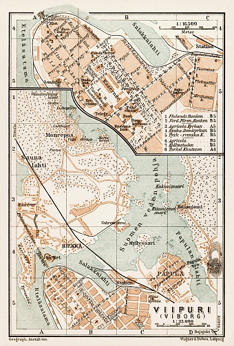 Viipuri (Viborg) city map, 1929