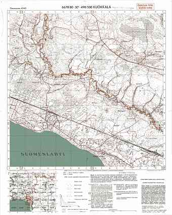 Repino (St. Petersburg). Kuokkala. Topografikartta 401412. Topographic map from 1942