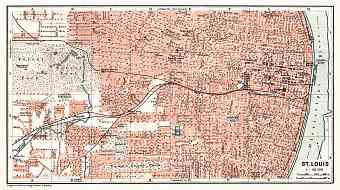St. Louis city map, 1909