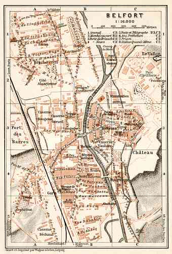 Belfort city map, 1909