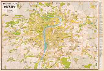 Prague (Praha) city map, 1944