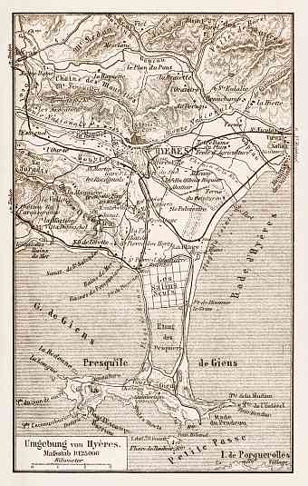 Map of Hyères and environs, 1913