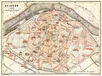 Avignon city map, 1902