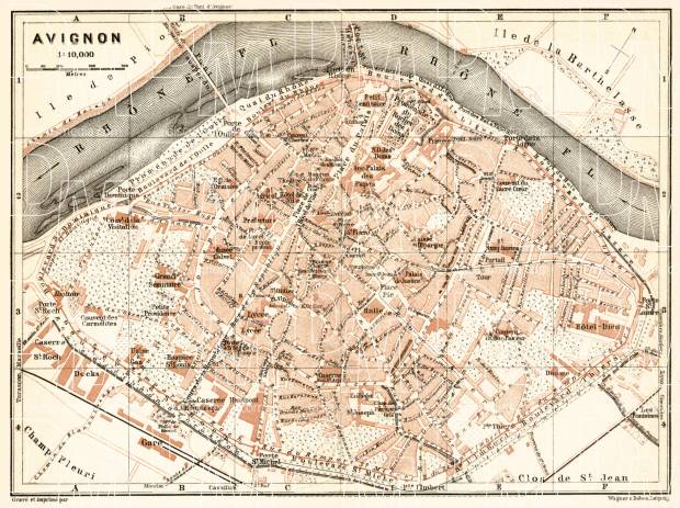 Avignon city map, 1902. Use the zooming tool to explore in higher level of detail. Obtain as a quality print or high resolution image