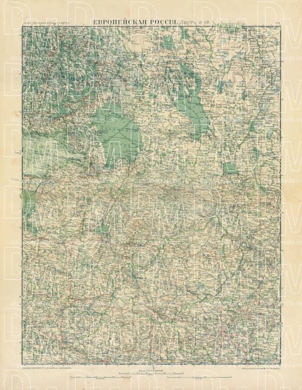 European Russia Map, Plate 6: Northwestern Provinces. 1910. Use the zooming tool to explore in higher level of detail. Obtain as a quality print or high resolution image