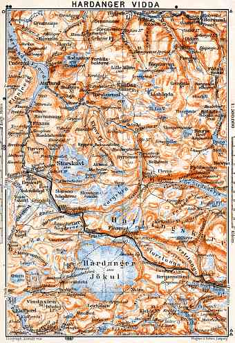 Hardanger Vidda map, 1910