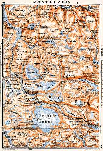 Hardanger Vidda map, 1910