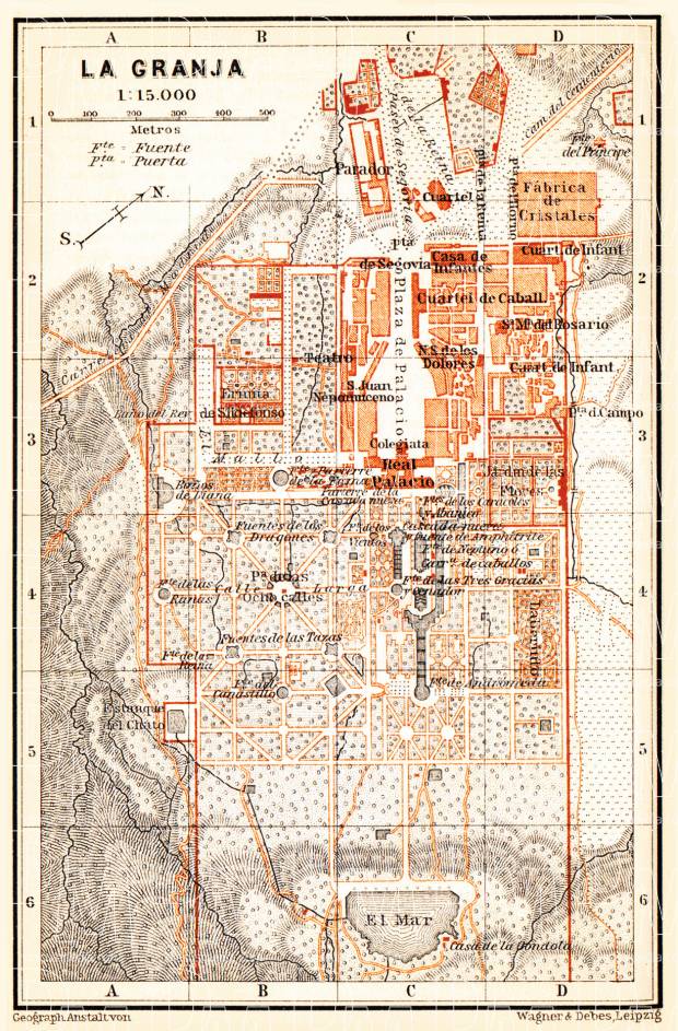 La Granja city map, 1899. Use the zooming tool to explore in higher level of detail. Obtain as a quality print or high resolution image