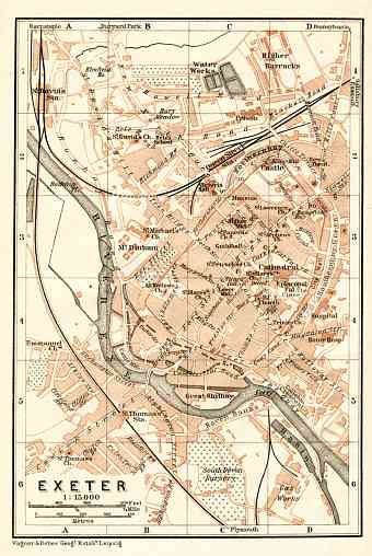 Exeter city map, 1906