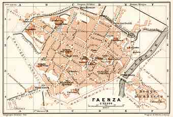 Faenza city map, 1909