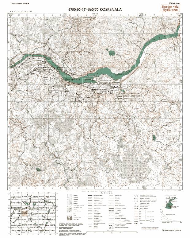 Podporožje. Koskenala. Topografikartta 513308. Topographic map from 1942. Use the zooming tool to explore in higher level of detail. Obtain as a quality print or high resolution image