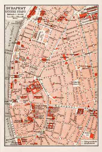 Budapest central part map, 1903