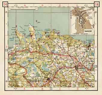 Estonian Road Map, Plate 14: Rakvere. 1938