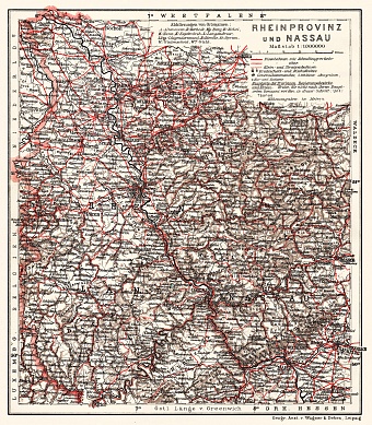 Germany. Rhine Province and Nassau. General map, 1913
