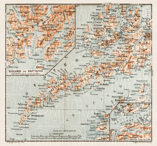 Lofoten Archipelago, general map, 1931. Use the zooming tool to explore in higher level of detail. Obtain as a quality print or high resolution image