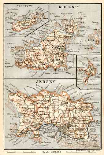 Map of the Channel Islands, 1906