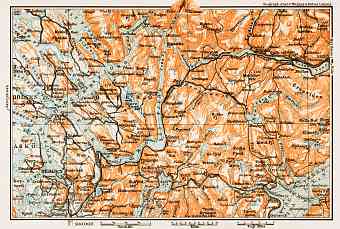 Bergen - Voss district map, 1931