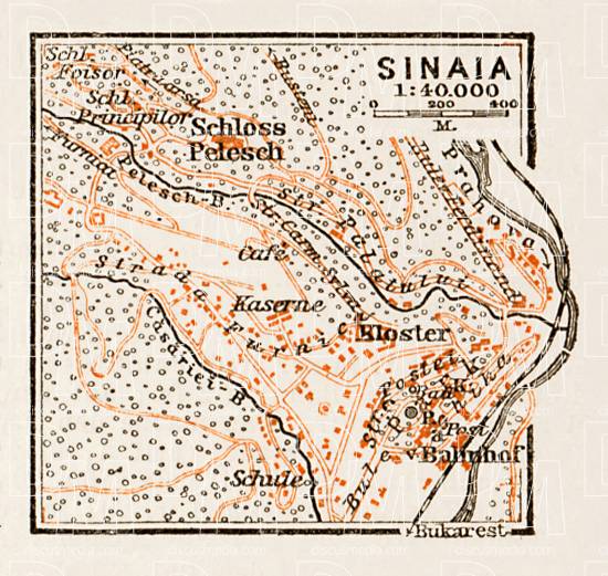 Sinaia town plan, 1914. Use the zooming tool to explore in higher level of detail. Obtain as a quality print or high resolution image