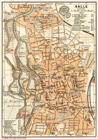 Halle city map, 1906
