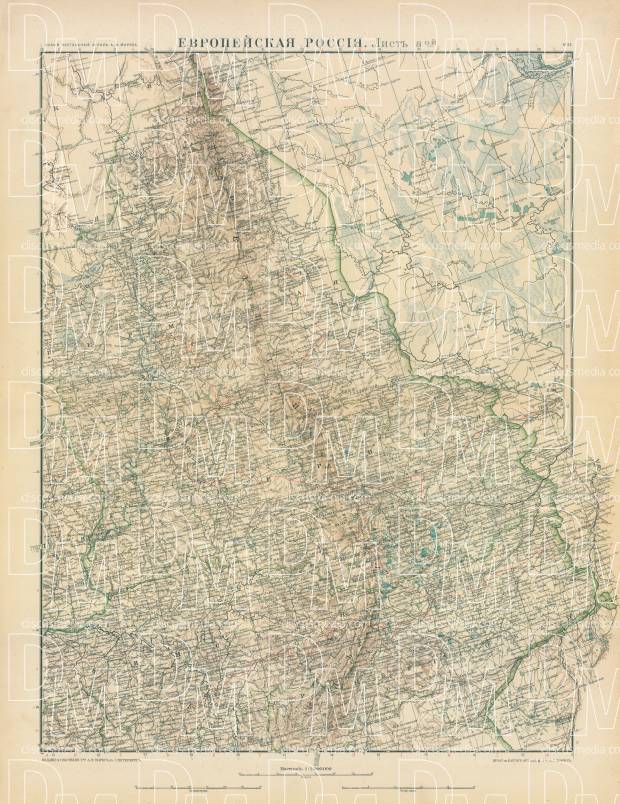European Russia Map, Plate 8: Middle Urals. 1910. Use the zooming tool to explore in higher level of detail. Obtain as a quality print or high resolution image