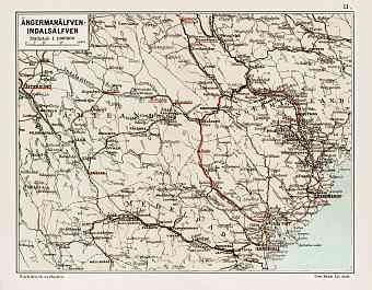 Ǻngermanälfven - Indalsälfven, region map, 1899