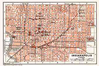 Indianapolis city map, 1909