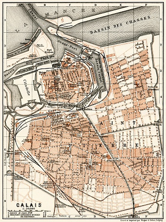 Calais city map, 1913