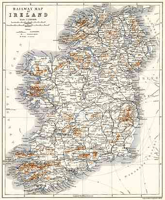 Ireland railway map, 1906