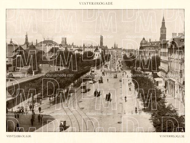 Copenhagen's Vesterbrogade. Use the zooming tool to explore in higher level of detail. Obtain as a quality print or high resolution image