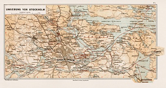 Stockholm nearer environs map, 1899