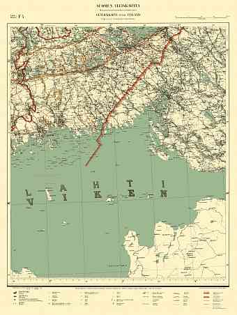 Kotka - Viipuri. Yleiskartta F4. General map from 1940