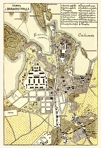 Willmanstrand (Вильманстрандъ, now Lappeenranta) town plan (in Russian), 1889