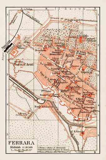 Ferrara city map, 1903
