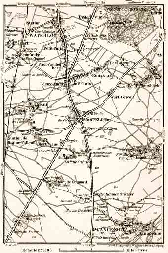 Waterloo and environs map, 1909