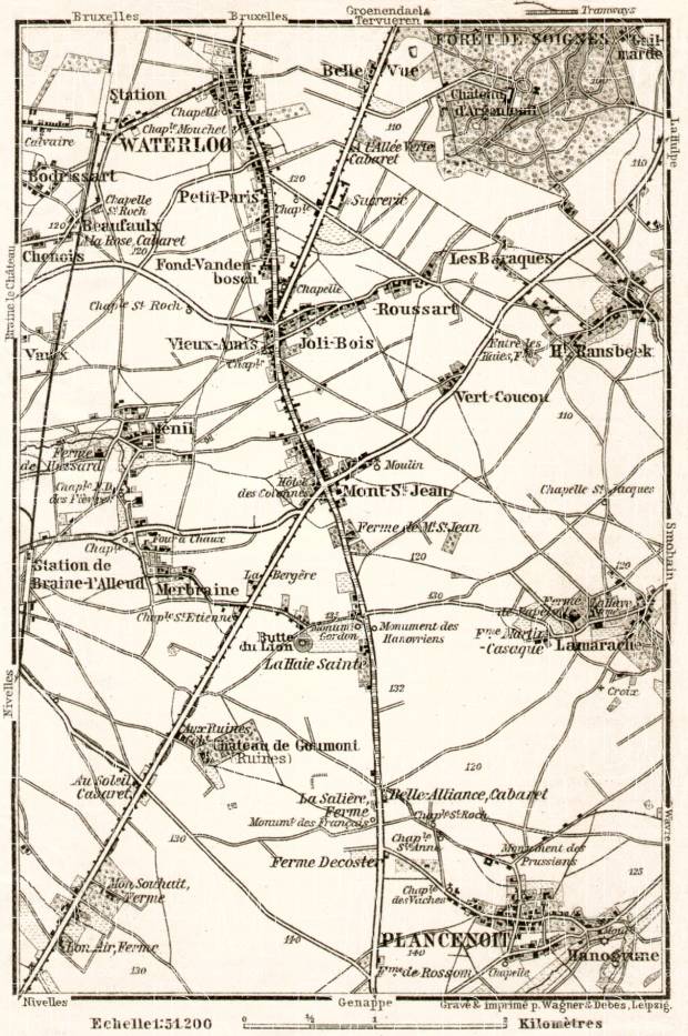 Waterloo and environs map, 1909. Use the zooming tool to explore in higher level of detail. Obtain as a quality print or high resolution image