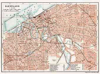 Cleveland city map, 1909