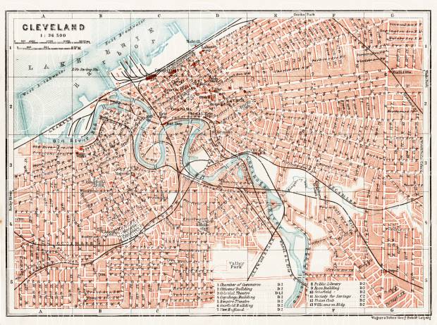 Cleveland city map, 1909. Use the zooming tool to explore in higher level of detail. Obtain as a quality print or high resolution image