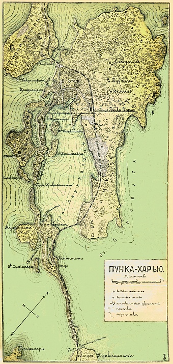 Punkaharju map (in Russian), 1889