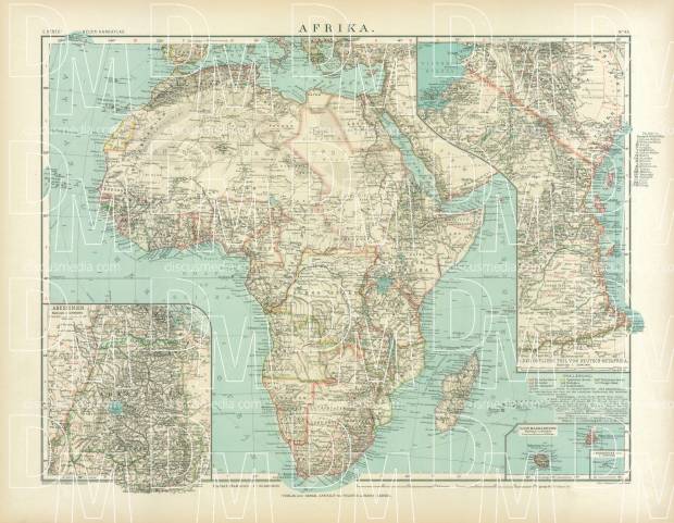 Africa Map, 1905. Use the zooming tool to explore in higher level of detail. Obtain as a quality print or high resolution image