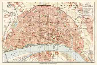 Cologne (Köln) city map, 1927