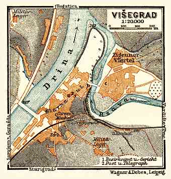 Višegrad city map, 1911