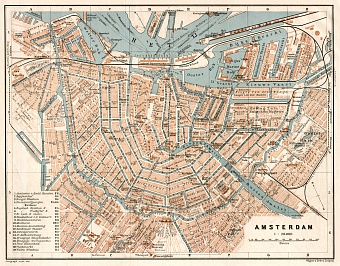 Amsterdam city map, 1909