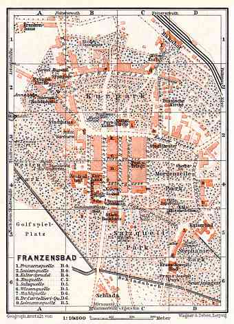 Franzensbad (Františkovy Lázně) town plan, 1913
