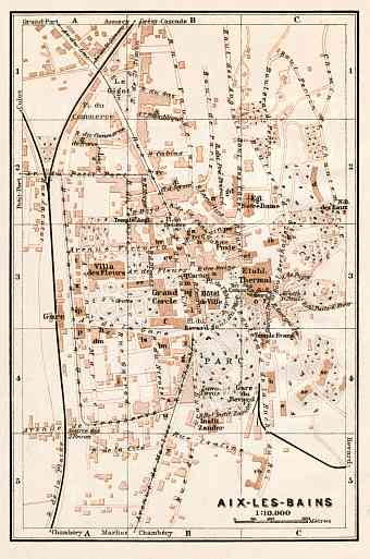 Aix-les-Bains town plan, 1913