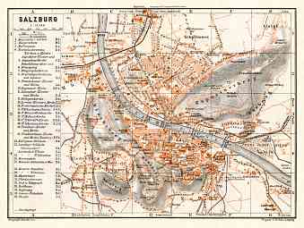 Salzburg city map, 1911