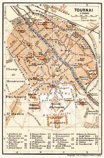 Tournai city map, 1904