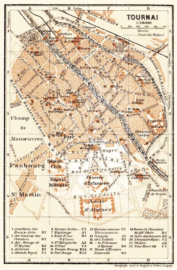 Tournai city map, 1904. Use the zooming tool to explore in higher level of detail. Obtain as a quality print or high resolution image