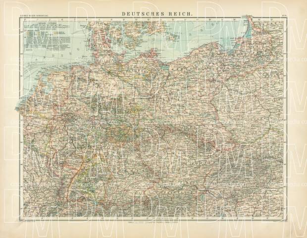 German Empire Map, 1905. Use the zooming tool to explore in higher level of detail. Obtain as a quality print or high resolution image