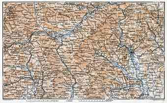 Carinthian-Styrian Alps (Steirisch-Kärntnerische Alpen) from Murau to Gleisdorf district map, 1910